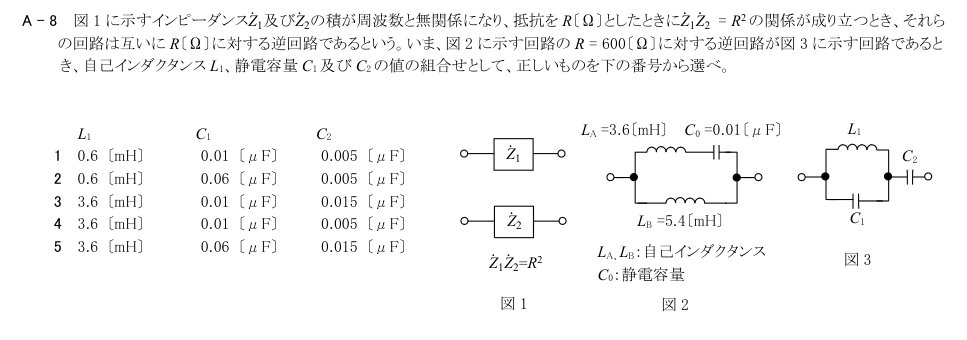 公式原問 A8 の図・数式・番号付き語群(原典配置)