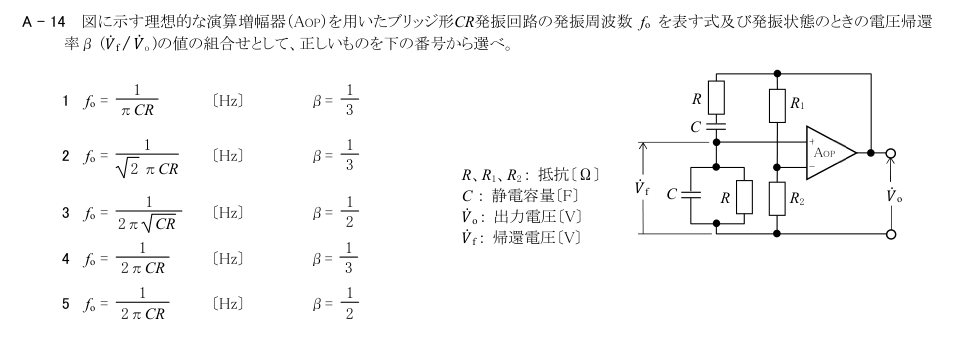 公式原問 A14 の図・数式・番号付き語群（原典配置）