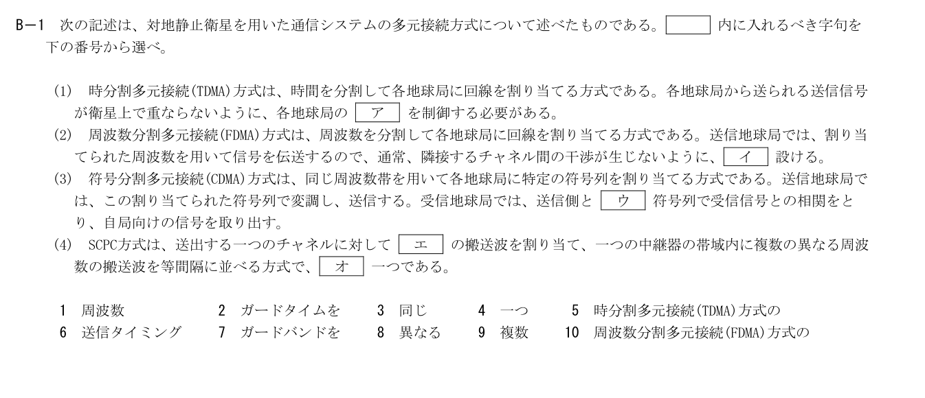 公式原問 B1 の図・数式・番号付き語群(原典配置)