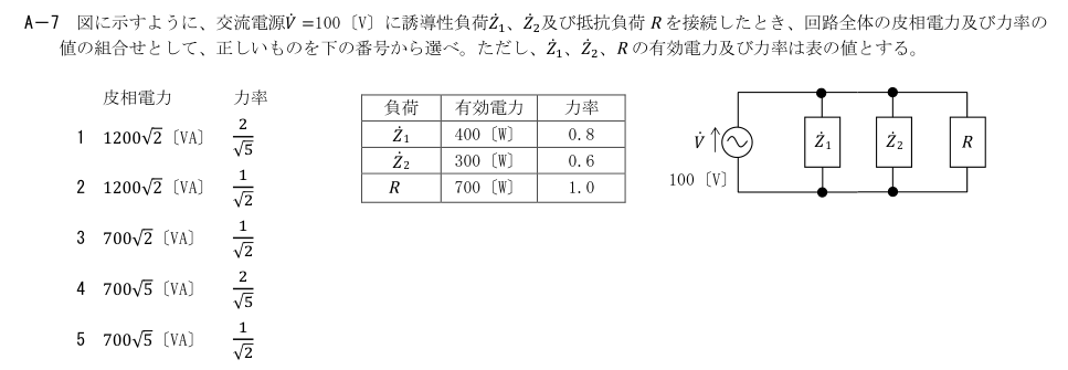 公式原問 A7 の図・数式・番号付き語群(原典配置)