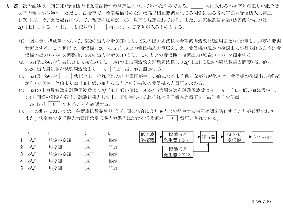公式原問 A20 の図・数式・番号付き語群（原典配置）