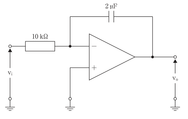 10 kΩ・2 μFの反転積分回路