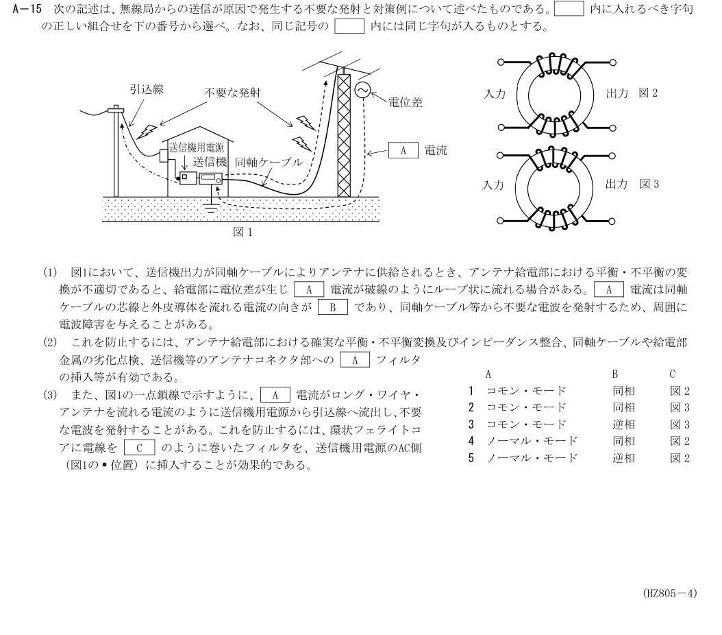 A-15の公式原問（日本無線協会）