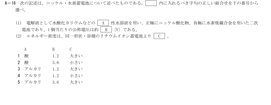 A-16の公式原問（日本無線協会）
