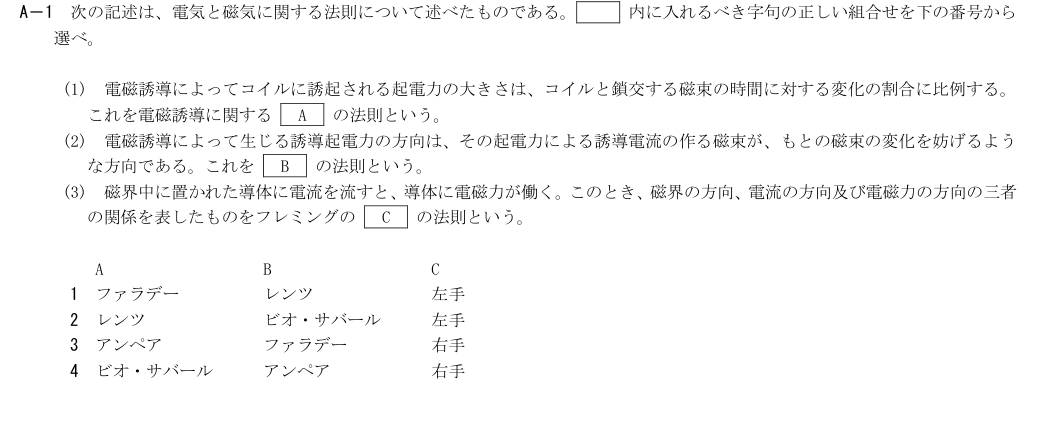 A-1の公式原問（日本無線協会）
