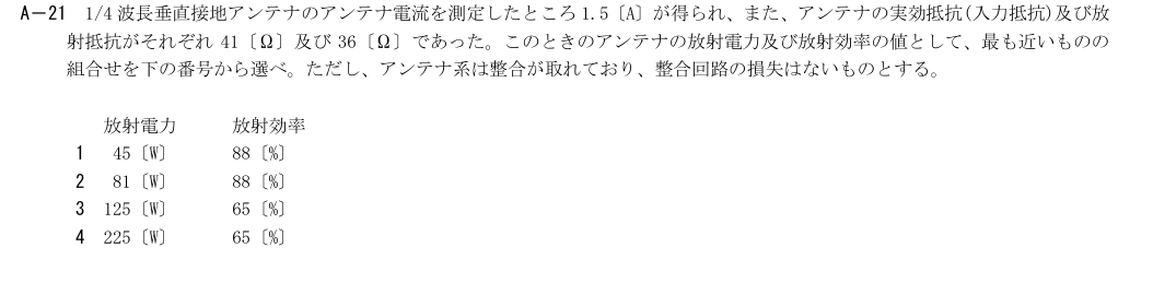 A-21の公式原問（日本無線協会）