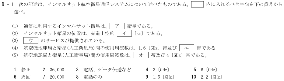 2026-08 航空無線通信士 無線工学 B-1 原問題(本文・数式・図・選択肢・語群)