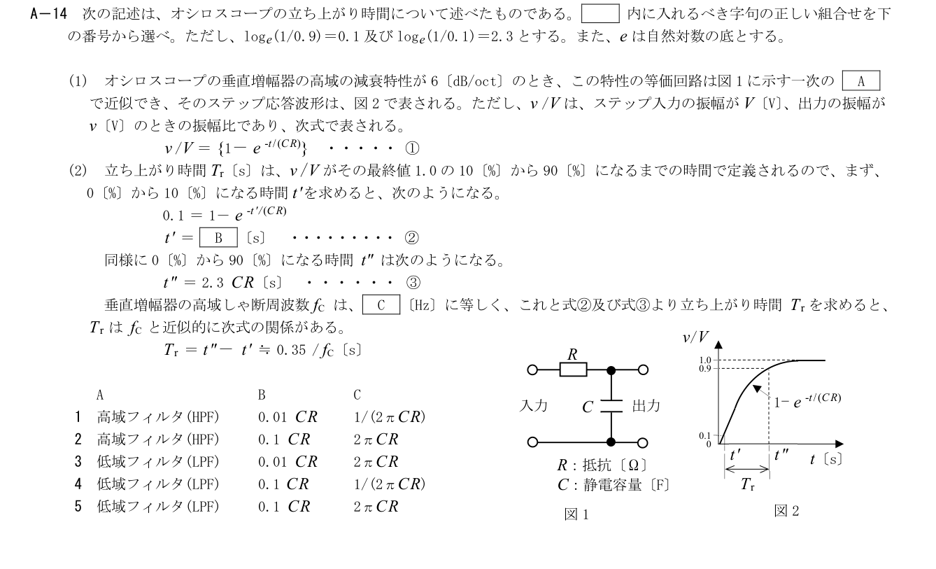2026-09 第一級総合無線通信士 kogaku-a A14 原問題切出し 第4頁