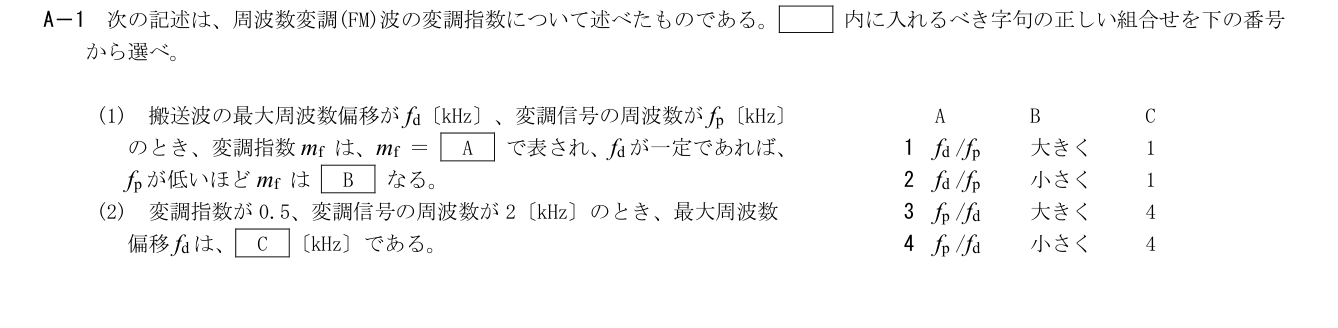 2026-03 第二級総合無線通信士 kogaku-a A1 原問題切出し