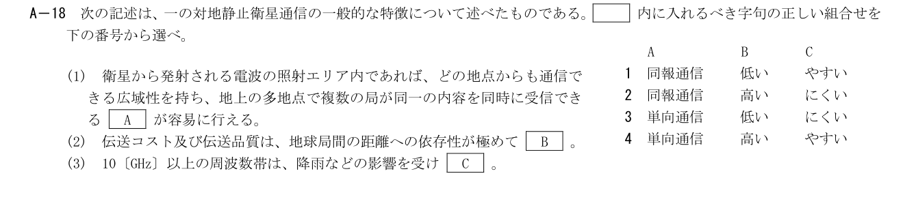 2026-03 第二級総合無線通信士 kogaku-a A18 原問題切出し