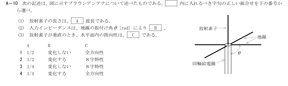 2026-03 第二級総合無線通信士 無線工学B A10 原問題画像