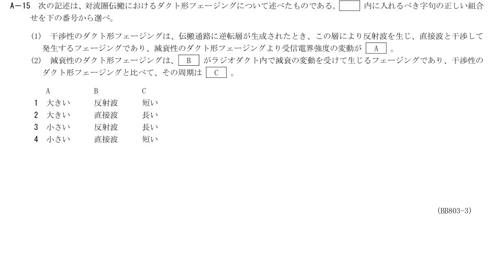 2026-03 第二級総合無線通信士 無線工学B A15 原問題画像
