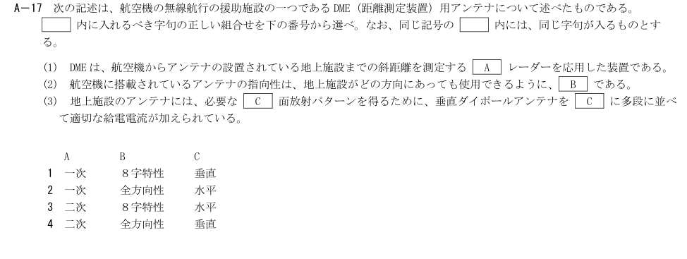 2026-03 第二級総合無線通信士 無線工学B A17 原問題画像