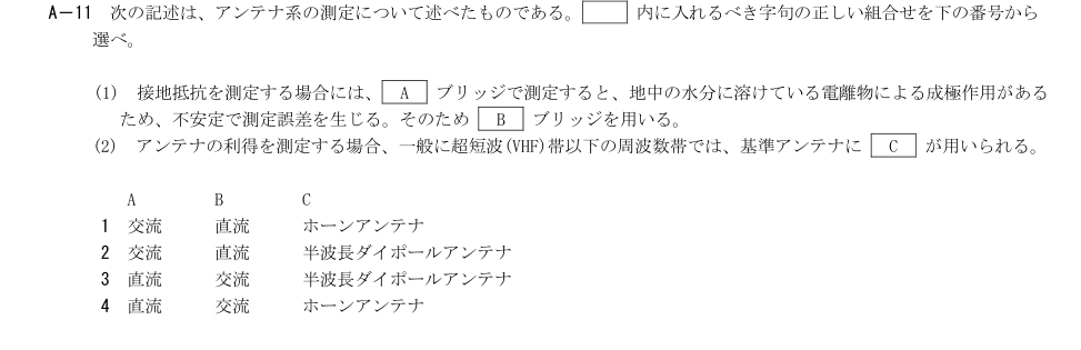 2026-09 第二級総合無線通信士 無線工学B A11 原問題画像