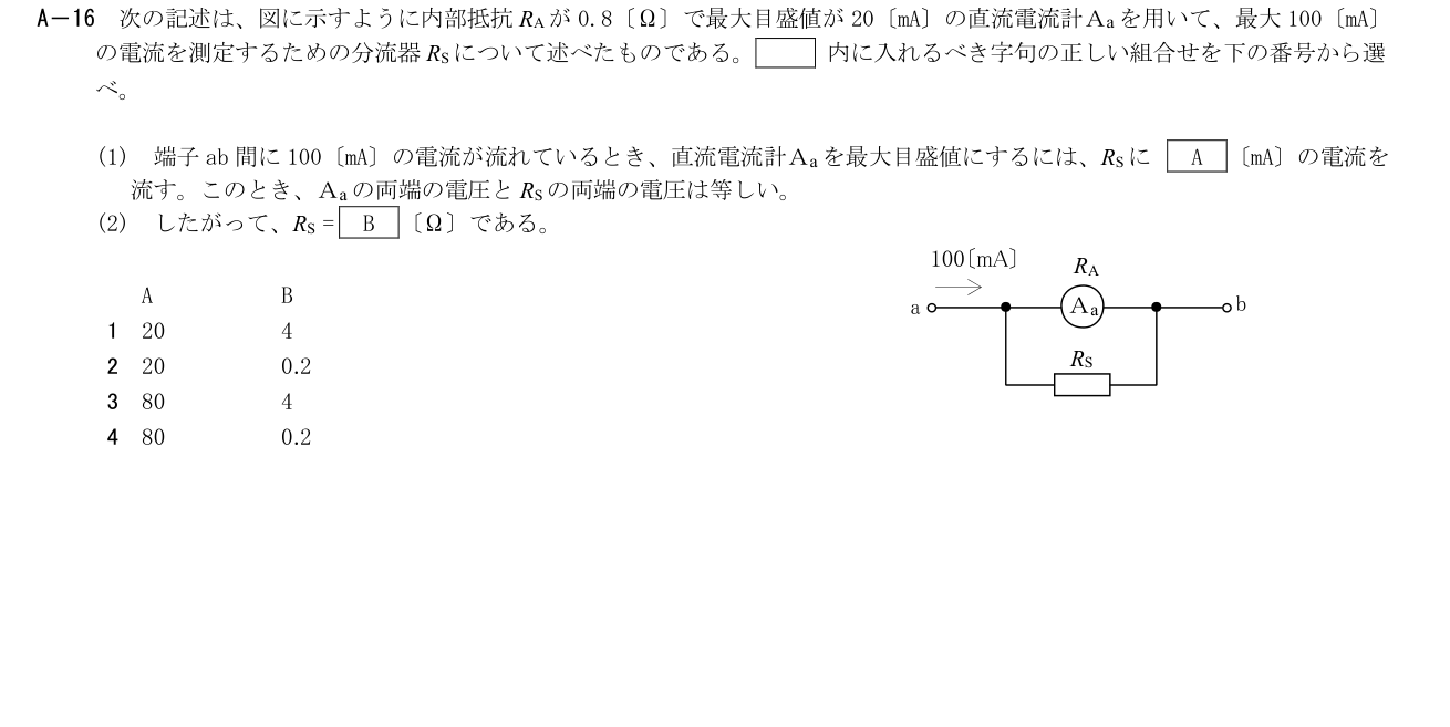 2026-03 第三級総合無線通信士 無線工学の基礎 A16 原問題画像(続き含む)