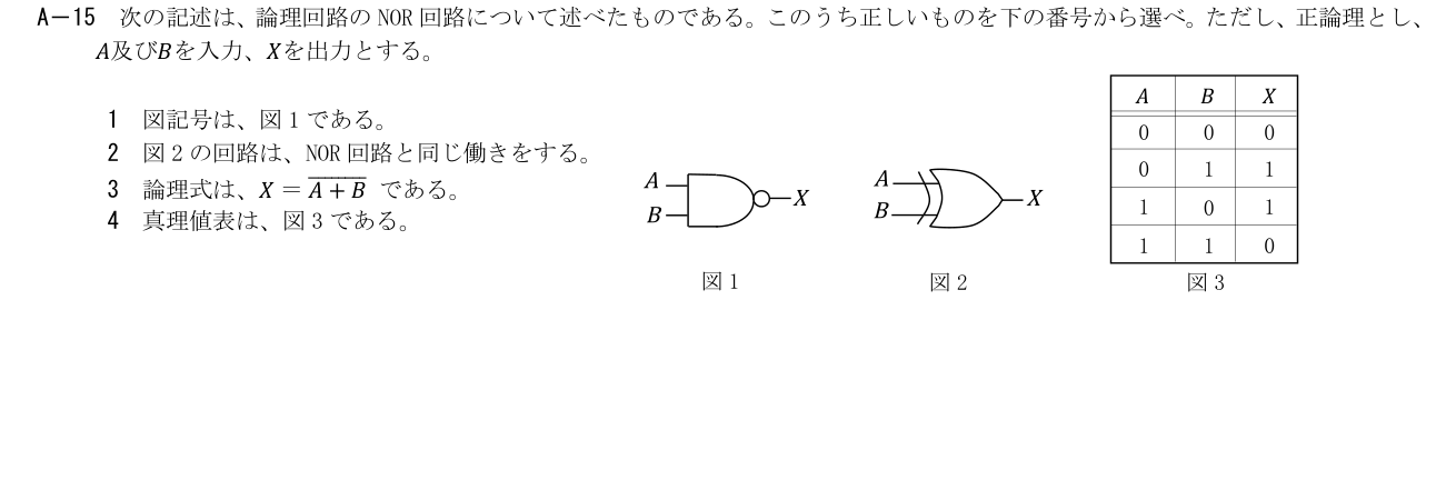 2026-09 第三級総合無線通信士 無線工学の基礎 A15 原問題画像(続き含む)