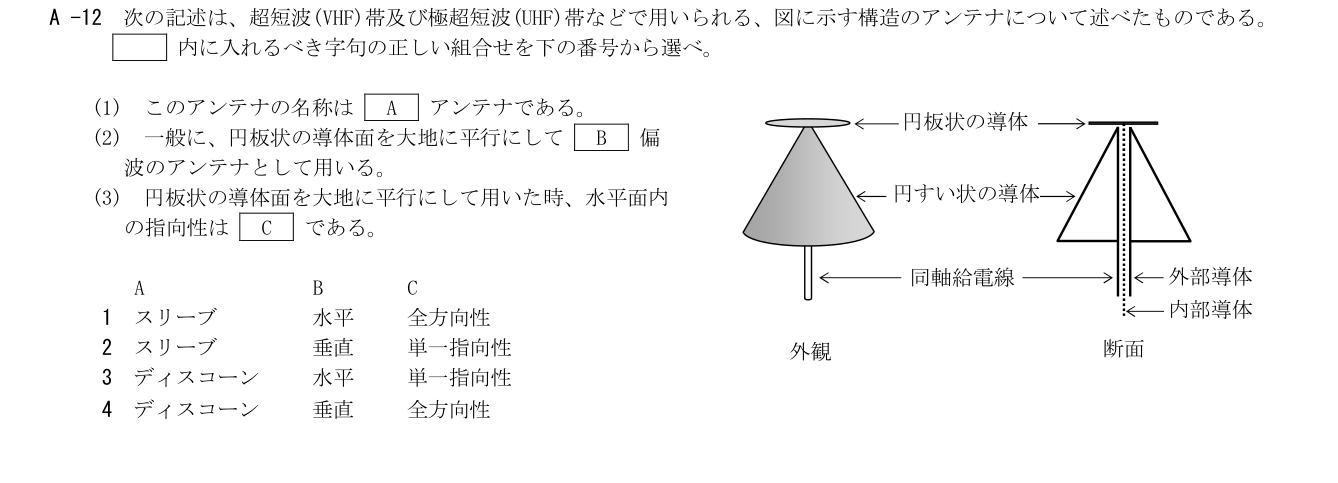 2026-09 第三級総合無線通信士 無線工学 A12 原問題画像(続き含む)