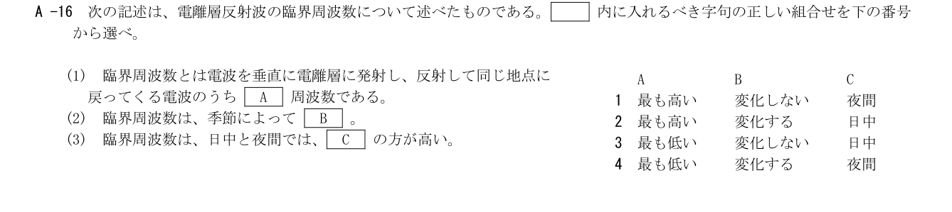 2026-09 第三級総合無線通信士 無線工学 A16 原問題画像(続き含む)