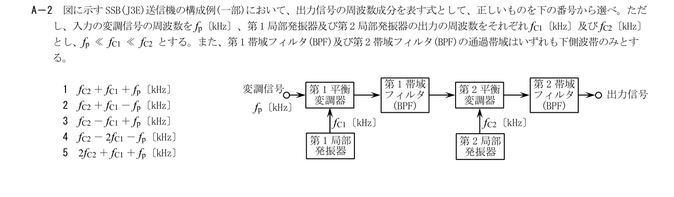 2026-03 第一級海上無線通信士 無線工学A A2 公式原問画像 1頁