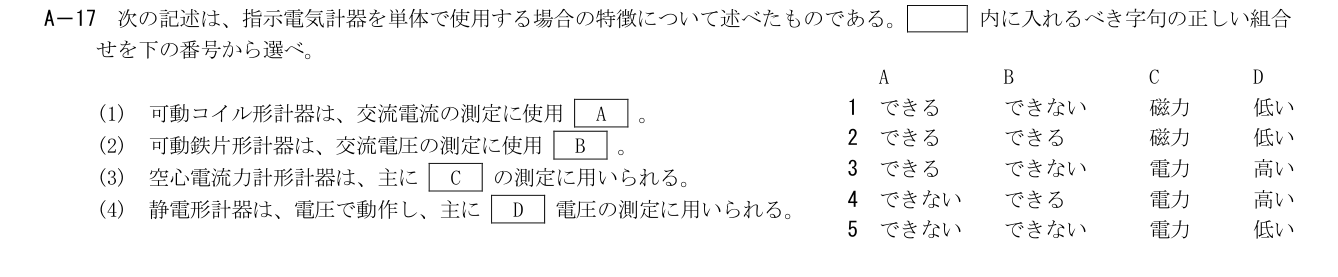 2026-09 第一級海上無線通信士 無線工学の基礎 A17 公式原問画像 1頁