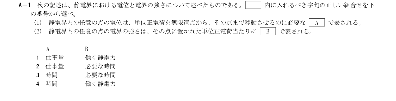 2026年3月 第二級海上無線通信士 無線工学の基礎 A1 原問題・原図・数式・選択肢