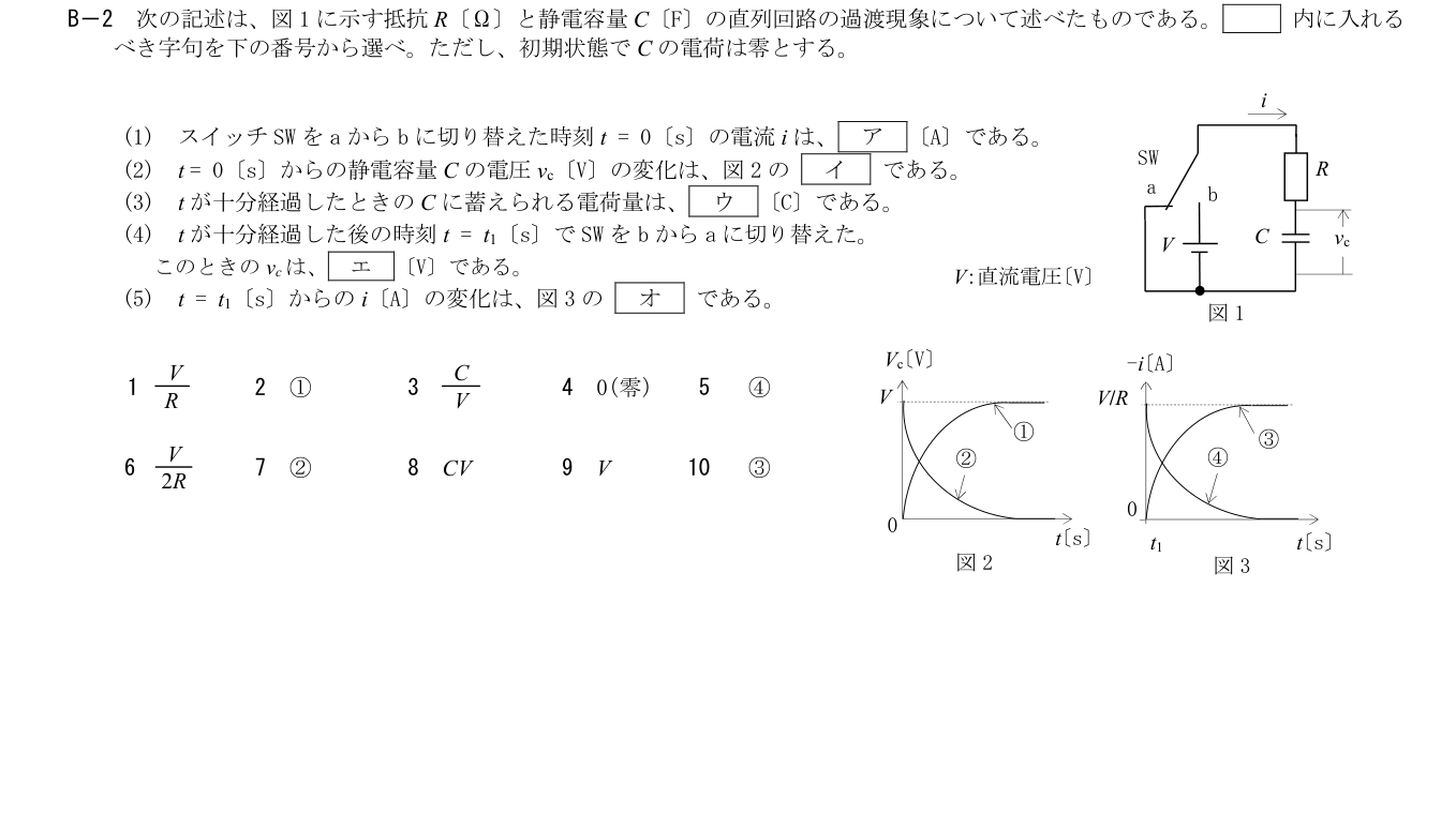 2026年3月 第二級海上無線通信士 無線工学の基礎 B2 原問題・原図・数式・選択肢