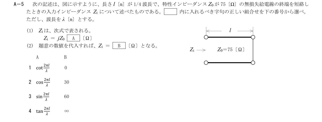 2026年3月 第二級海上無線通信士 無線工学B A5 原問題・原図・数式・選択肢