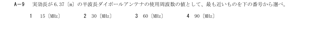 2026年3月 第二級海上無線通信士 無線工学B A9 原問題・原図・数式・選択肢