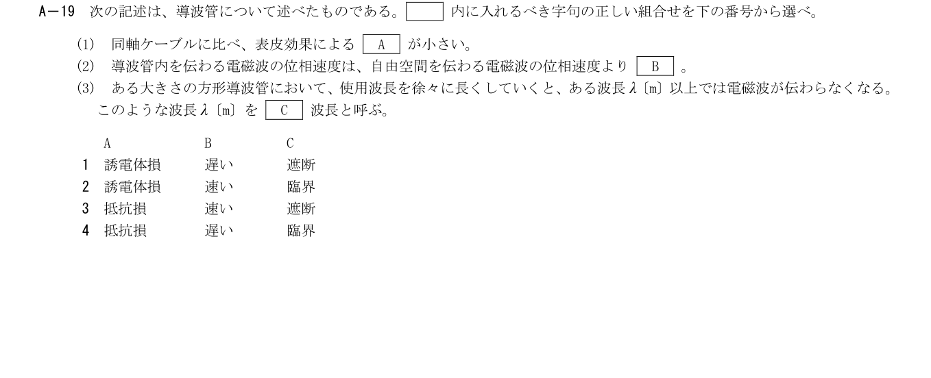 2026年3月 第二級海上無線通信士 無線工学B A19 原問題・原図・数式・選択肢