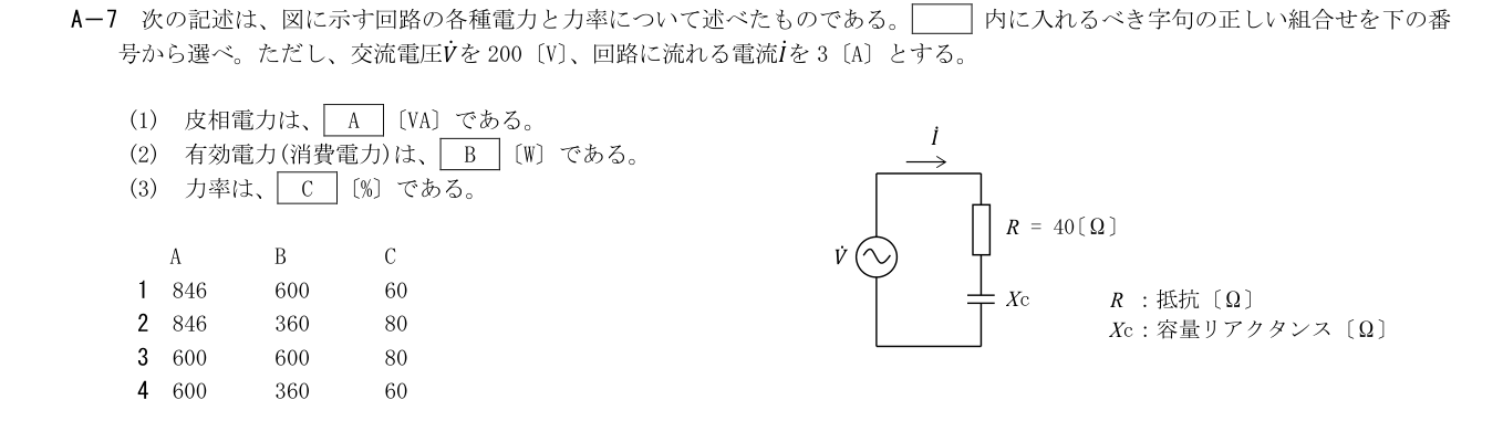 2026年9月 第二級海上無線通信士 無線工学の基礎 A7 原問題・原図・数式・選択肢