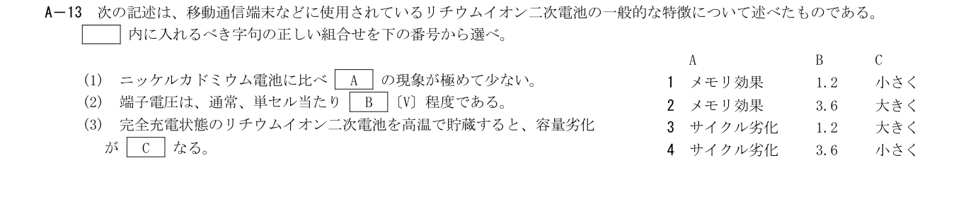 2026年9月 第二級海上無線通信士 無線工学A A13 原問題・原図・数式・選択肢