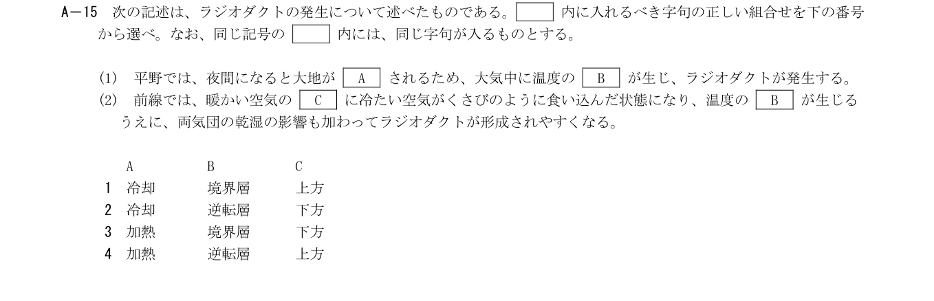 2026年9月 第二級海上無線通信士 無線工学B A15 原問題・原図・数式・選択肢