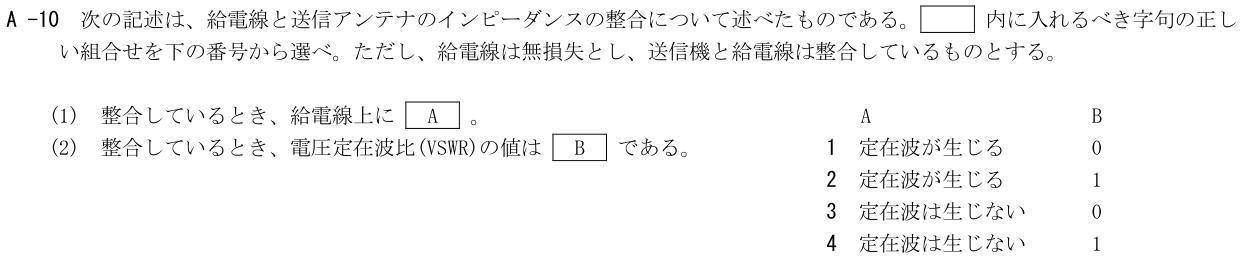 2026-09 第三級海上無線通信士 無線工学 A-10 原問題（本文・数式・図・選択肢）